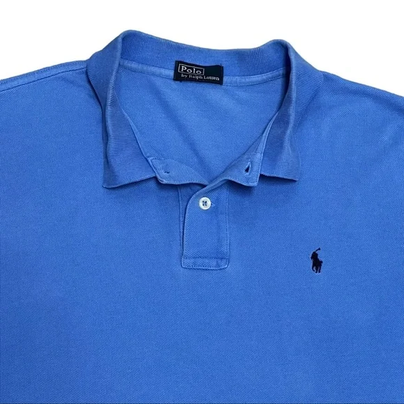 Polo Ralph Lauren Boy’s Large L or Extra Large XL Blue Collared Shirt with Pony - Picture 3 of 8